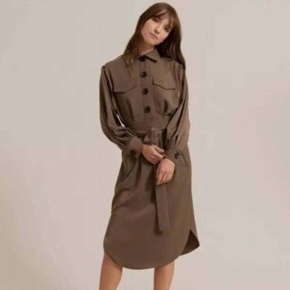 Modern Citizen Brenda Tie Front Shirtdress